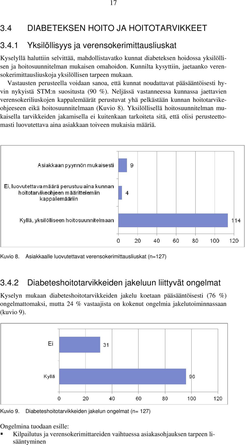 Vastausten perusteella voidaan sanoa, että kunnat noudattavat pääsääntöisesti hyvin nykyistä STM:n suositusta (90 %).