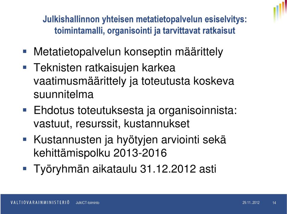 suunnitelma Ehdotus toteutuksesta ja organisoinnista: vastuut, resurssit, kustannukset Kustannusten ja hyötyjen