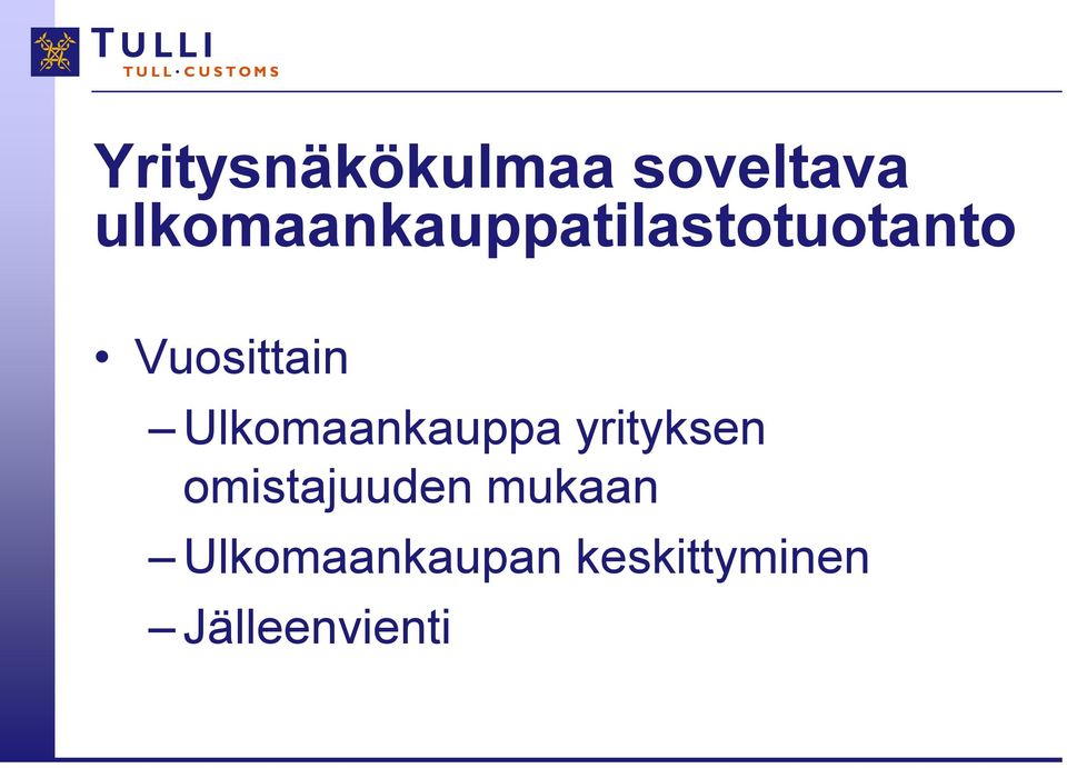 Vuosittain Ulkomaankauppa yrityksen