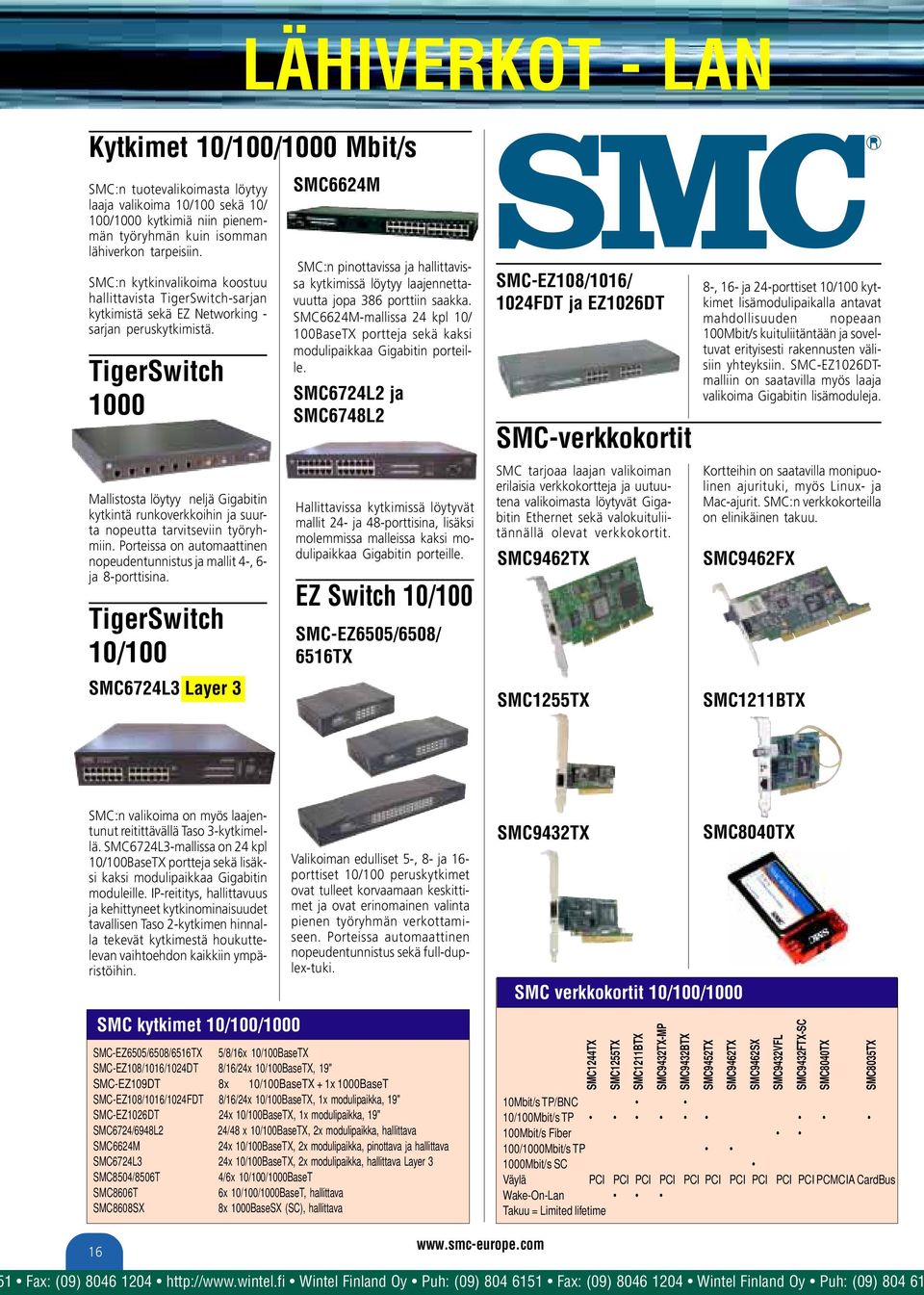 TigerSwitch 1000 Mallistosta löytyy neljä Gigabitin kytkintä runkoverkkoihin ja suurta nopeutta tarvitseviin työryhmiin. Porteissa automaattinen nopeudentunnistus ja mallit 4-, 6- ja 8-porttisina.
