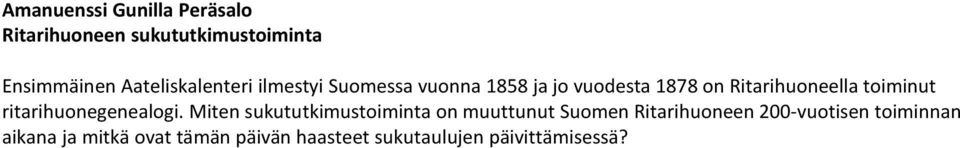 toiminut ritarihuonegenealogi.