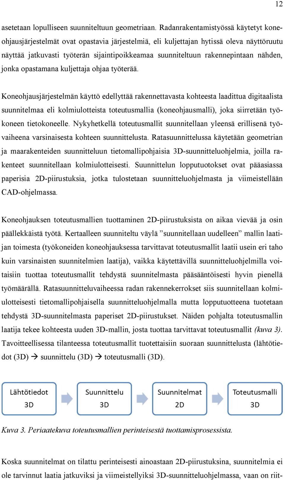 rakennepintaan nähden, jonka opastamana kuljettaja ohjaa työterää.