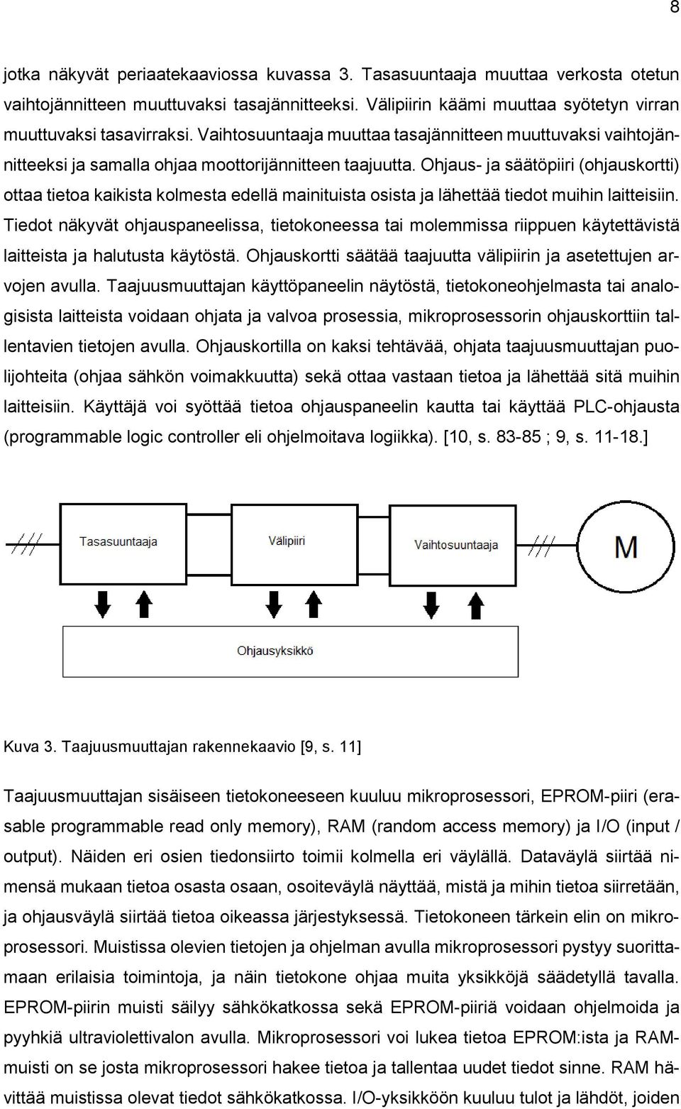 Ohjaus- ja säätöpiiri (ohjauskortti) ottaa tietoa kaikista kolmesta edellä mainituista osista ja lähettää tiedot muihin laitteisiin.