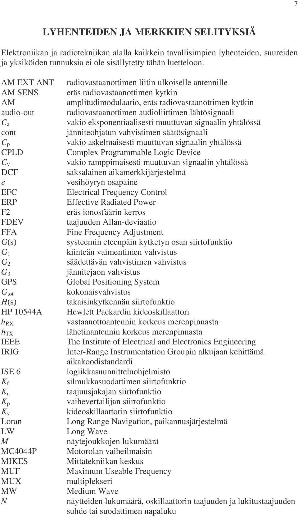 N radiovastaanottimen liitin ulkoiselle antennille eräs radiovastaanottimen kytkin amplitudimodulaatio, eräs radiovastaanottimen kytkin radiovastaanottimen audioliittimen lähtösignaali vakio