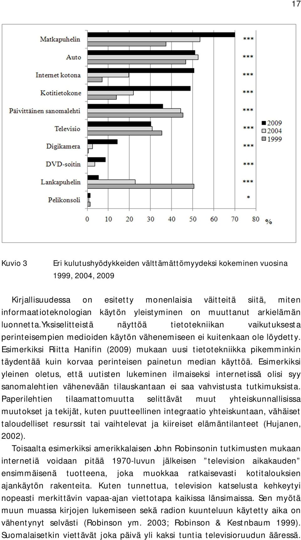 Esimerkiksi Riitta Hanifin (2009) mukaan uusi tietotekniikka pikemminkin täydentää kuin korvaa perinteisen painetun median käyttöä.