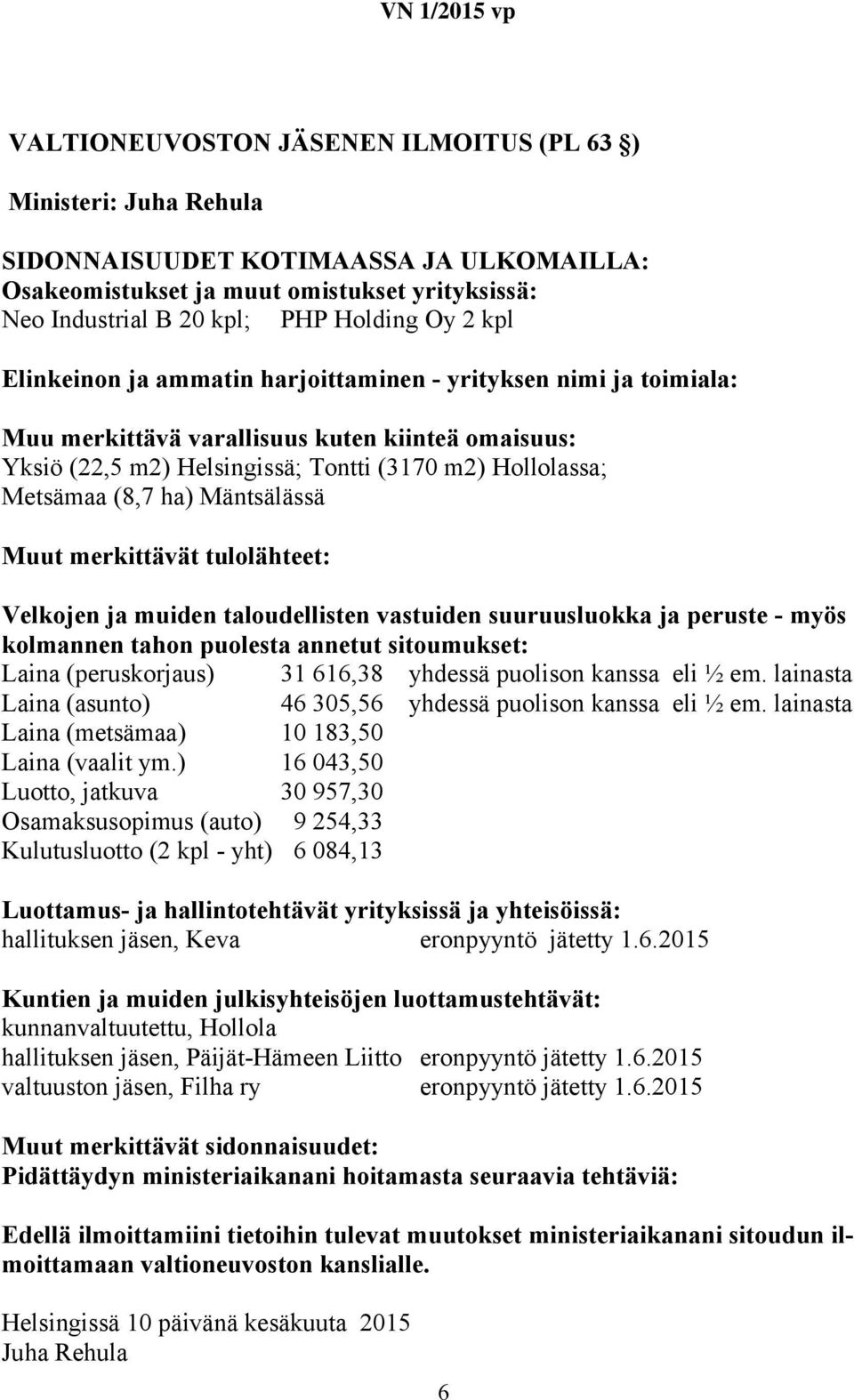 lainasta Laina (metsämaa) 10 183,50 Laina (vaalit ym.