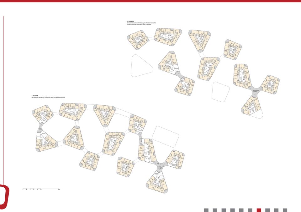 kerros erroksessa seitsemän yhteistilaa sekä kolme yhteisterassia 5H+ 5H+ 3H+ 92,0m 2 SAUNA- TUPA 5H+ 92,0m 2 3H+ 92,0m 2 IRJASTO ULO- ITTIÖ 3H+ SAUNA- TUPA PLIHUON TUPA.