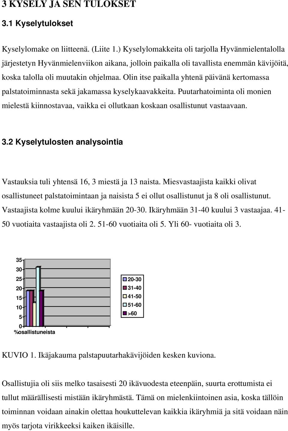 Olin itse paikalla yhtenä päivänä kertomassa palstatoiminnasta sekä jakamassa kyselykaavakkeita. Puutarhatoiminta oli monien mielestä kiinnostavaa, vaikka ei ollutkaan koskaan osallistunut vastaavaan.