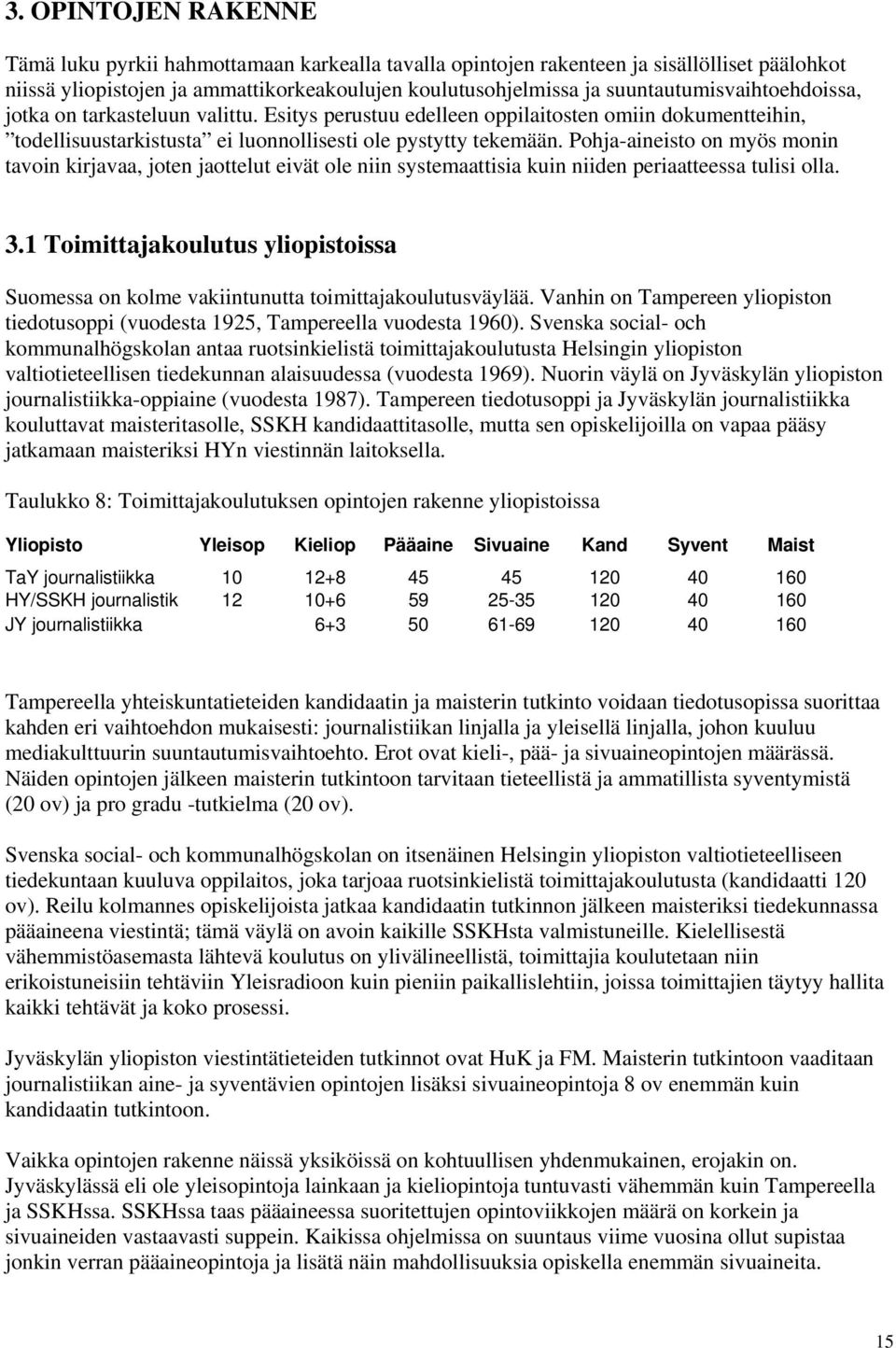 Pohja-aineisto on myös monin tavoin kirjavaa, joten jaottelut eivät ole niin systemaattisia kuin niiden periaatteessa tulisi olla. 3.