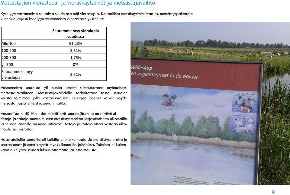 Seuramme myy vieralupia vuodessa Alle 100 91,23% 100-200 3,51% 200-300 1,75% yli 300 0% Seuramme ei myy vieraslupia 3,51% Vastanneista seuroista yli yli puolet puolet ilmoitti ilmoitti suhtautuvansa