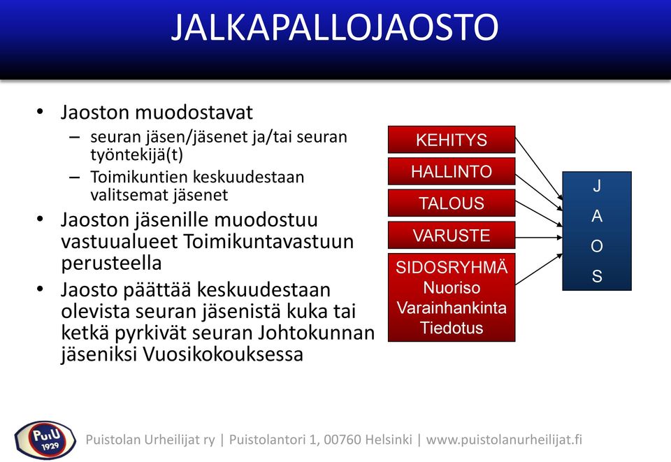 perusteella Jaosto päättää keskuudestaan olevista seuran jäsenistä kuka tai ketkä pyrkivät seuran