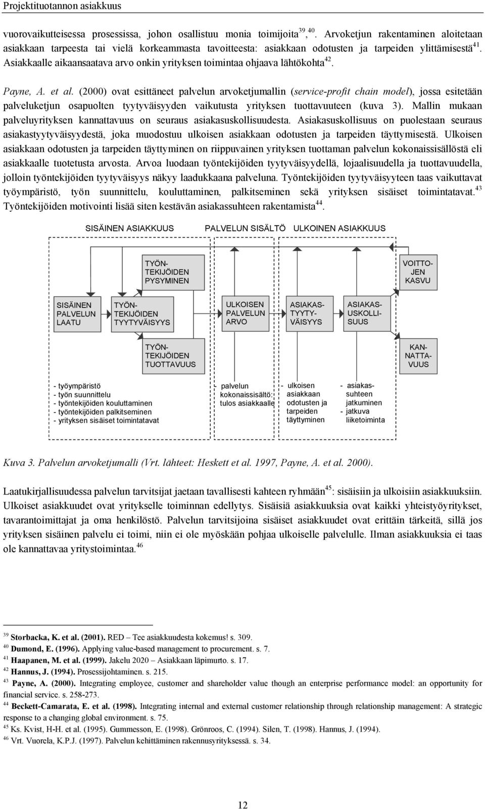 Asiakkaalle aikaansaatava arvo onkin yrityksen toimintaa ohjaava lähtökohta 42. Payne, A. et al.