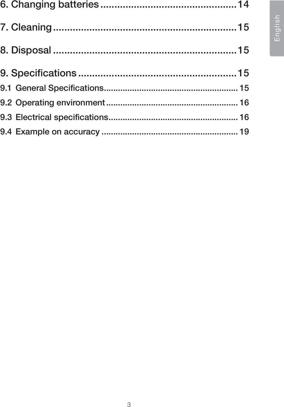 1 General Specifications... 15 9.