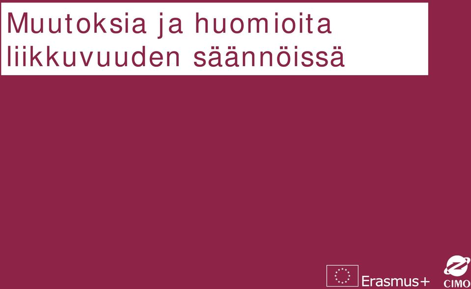 huomioita