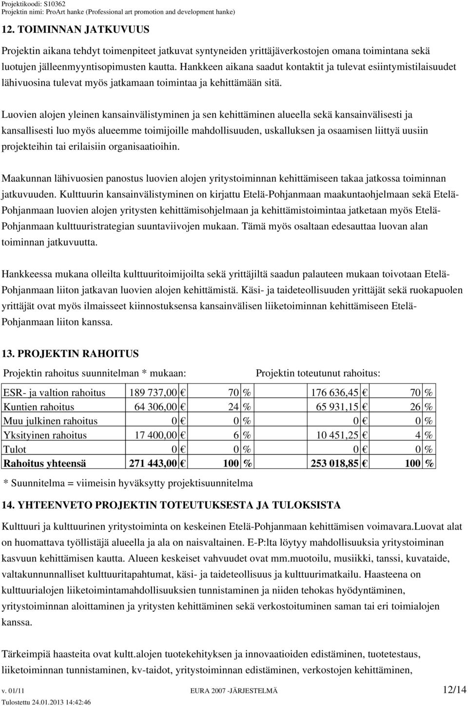 Luovien alojen yleinen kansainvälistyminen ja sen kehittäminen alueella sekä kansainvälisesti ja kansallisesti luo myös alueemme toimijoille mahdollisuuden, uskalluksen ja osaamisen liittyä uusiin