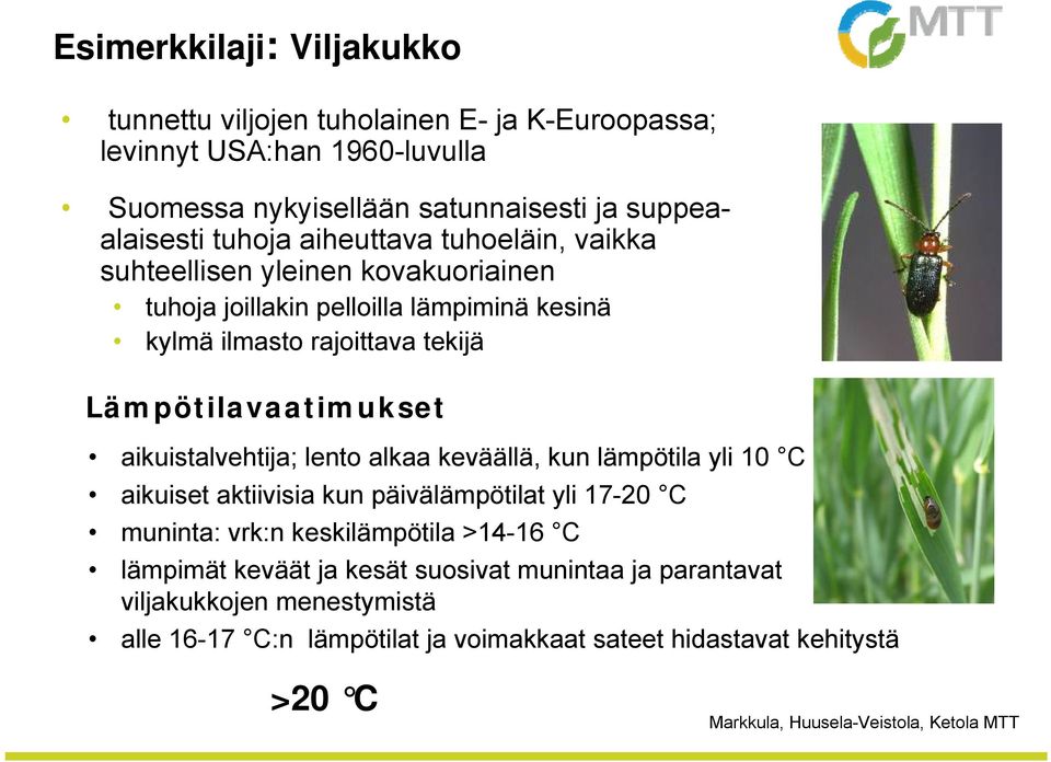 Lämpötilavaatimukset aikuistalvehtija; lento alkaa keväällä, kun lämpötila yli 10 C aikuiset aktiivisia kun päivälämpötilat yli 17-20 C muninta: vrk:n