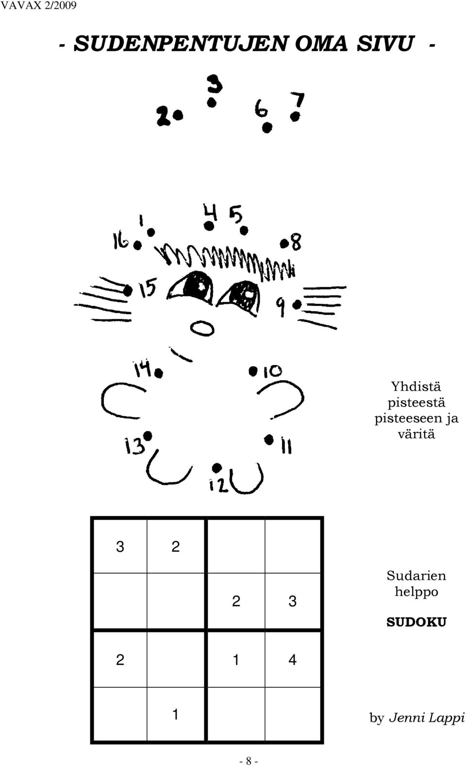 väritä 3 2 2 3 Sudarien helppo