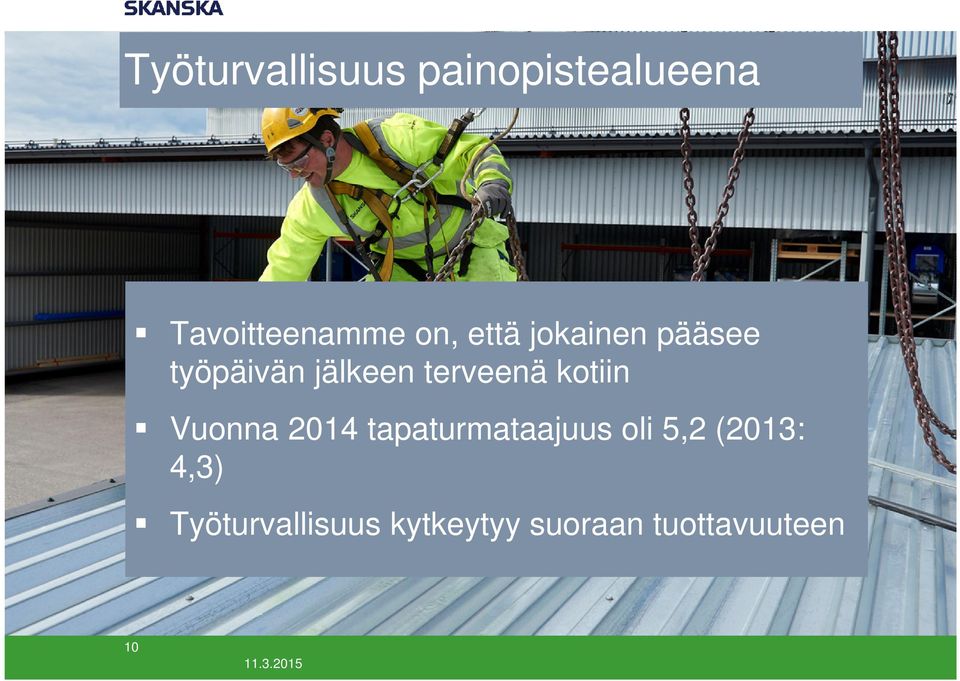 kotiin Vuonna 2014 tapaturmataajuus oli 5,2 (2013: