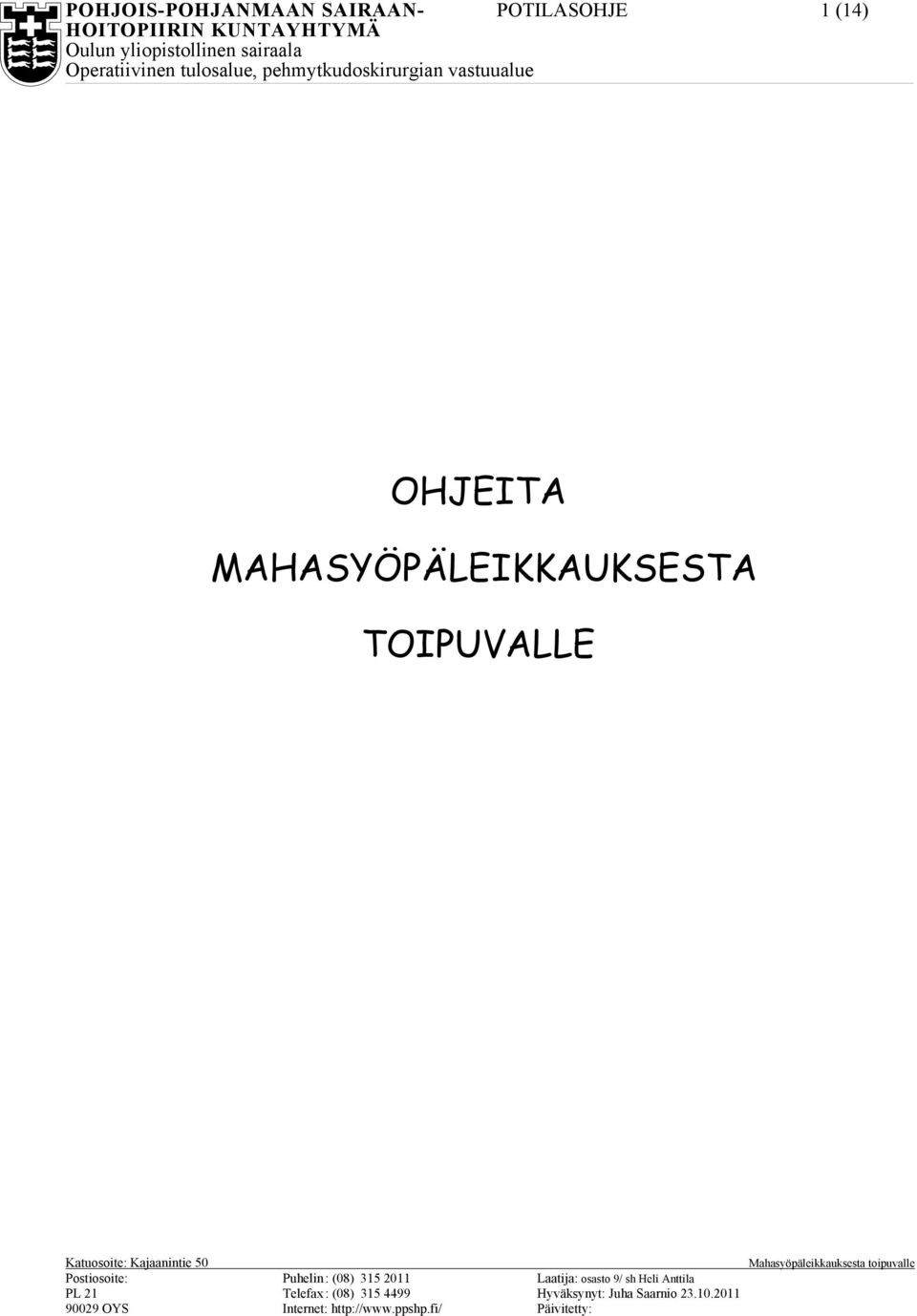 1 (14) OHJEITA