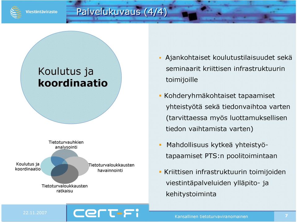 (tarvittaessa myös luottamuksellisen tiedon vaihtamista varten) Mahdollisuus kytkeä yhteistyötapaamiset