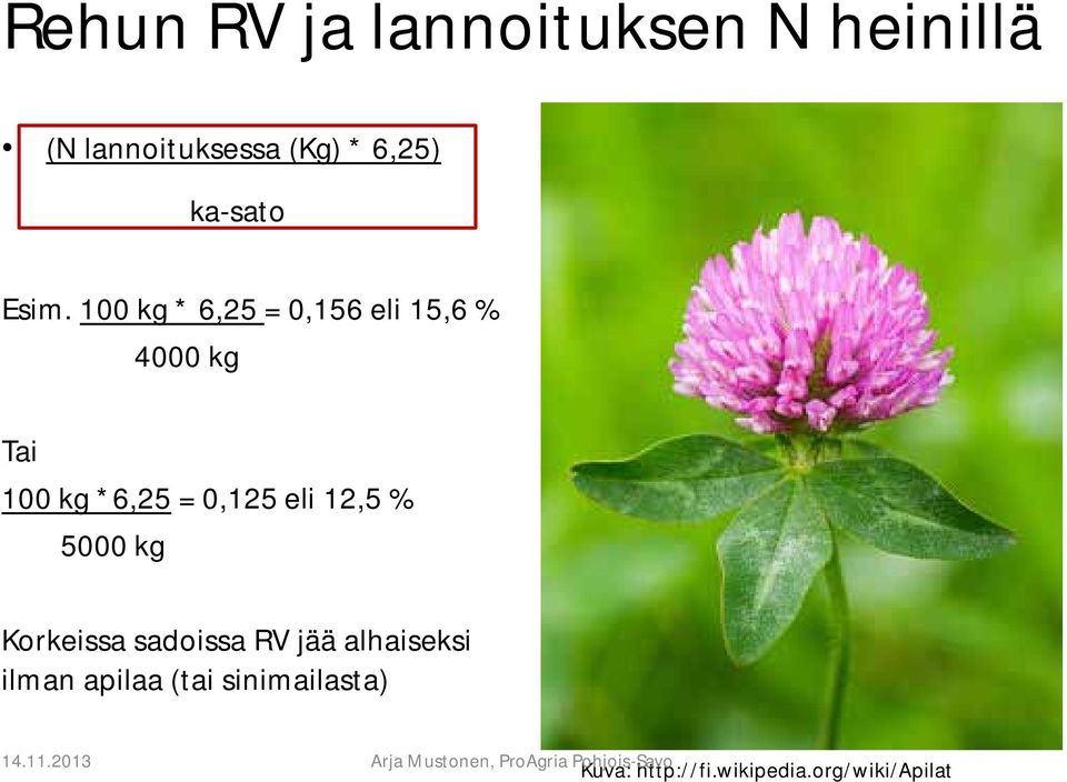 100 kg * 6,25 = 0,156 eli 15,6 % 4000 kg Tai 100 kg *6,25 = 0,125