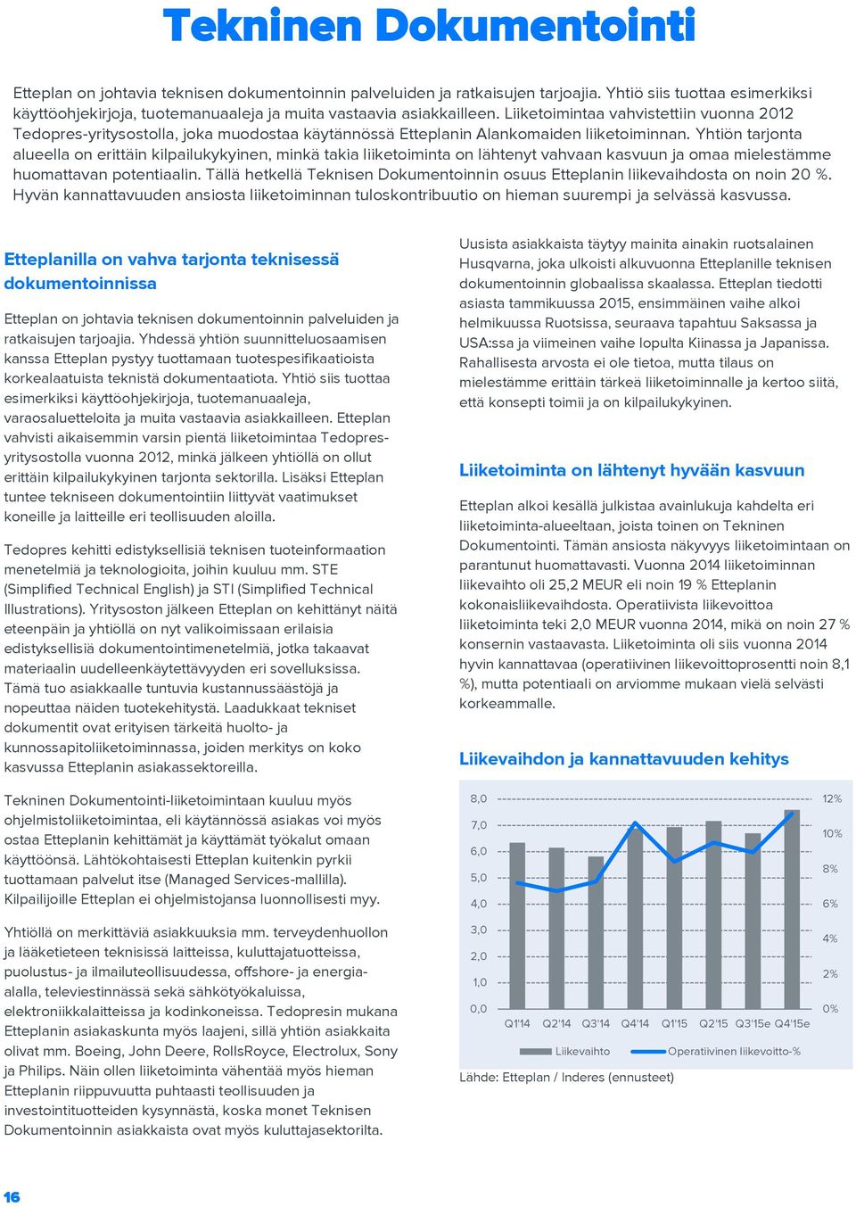 Liiketoimintaa vahvistettiin vuonna 2012 Tedopres-yritysostolla, joka muodostaa käytännössä Etteplanin Alankomaiden liiketoiminnan.