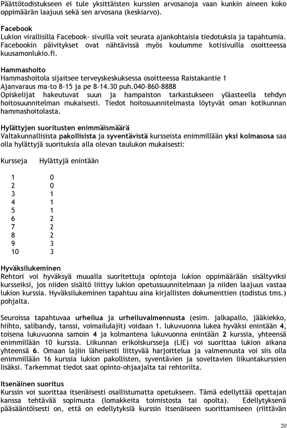 Hammashoito Hammashoitola sijaitsee terveyskeskuksessa osoitteessa Raistakantie 1 Ajanvaraus ma-to 8-15 ja pe 8-14.30 puh.