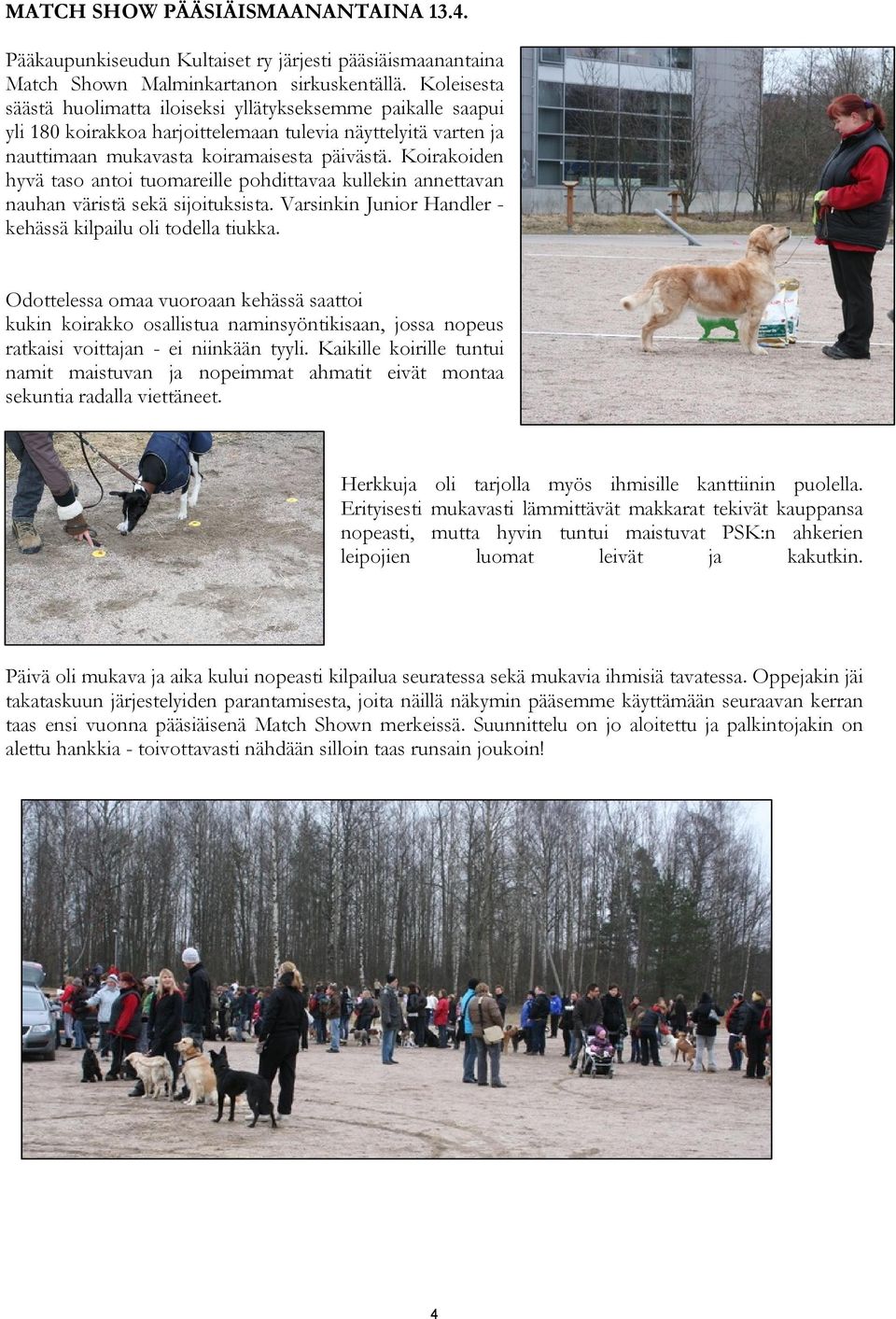 Koirakoiden hyvä taso antoi tuomareille pohdittavaa kullekin annettavan nauhan väristä sekä sijoituksista. Varsinkin Junior Handler - kehässä kilpailu oli todella tiukka.