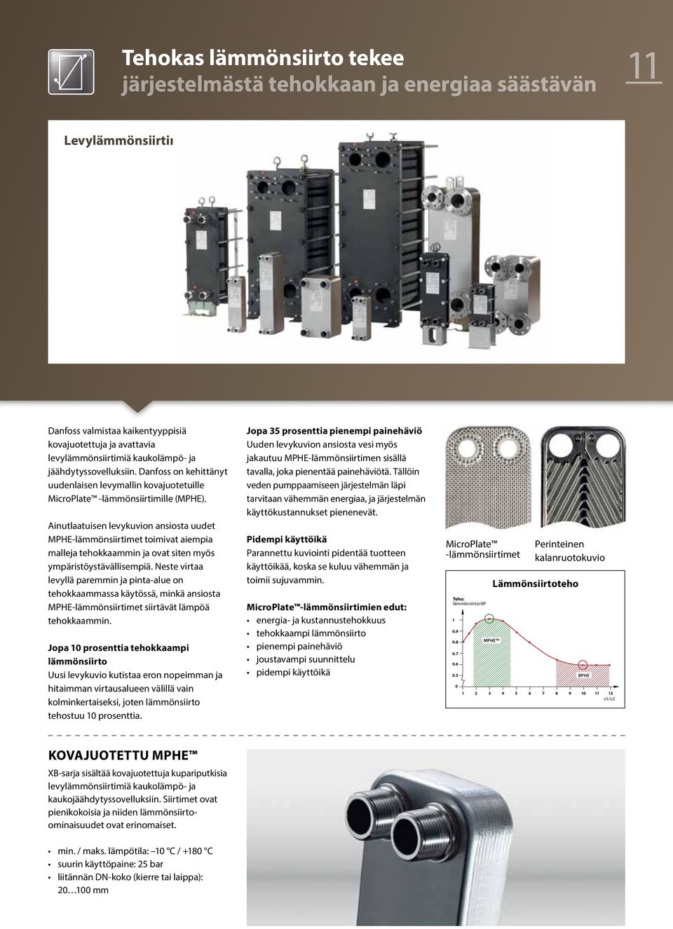 Ainutlaatuisen levykuvion ansiosta uudet MPHE-lämmönsiirtimet toimivat aiempia malleja tehokkaammin ja ovat siten myös ympäristöystävällisempiä.