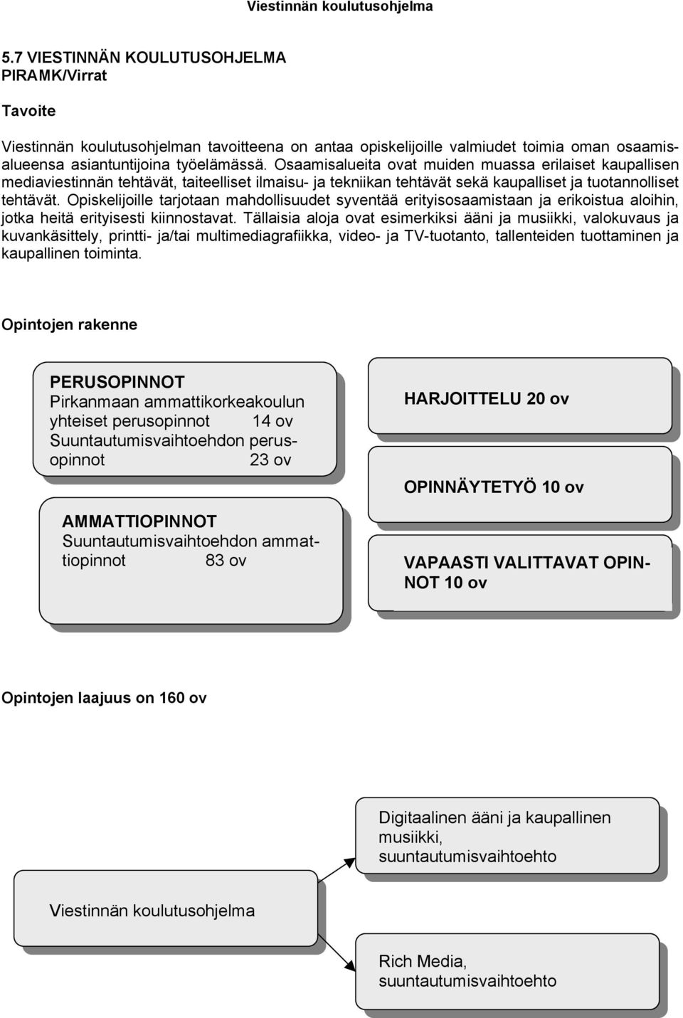 Opiskelijoille tarjotaan mahdollisuudet syventää erityisosaamistaan ja erikoistua aloihin, jotka heitä erityisesti kiinnostavat.