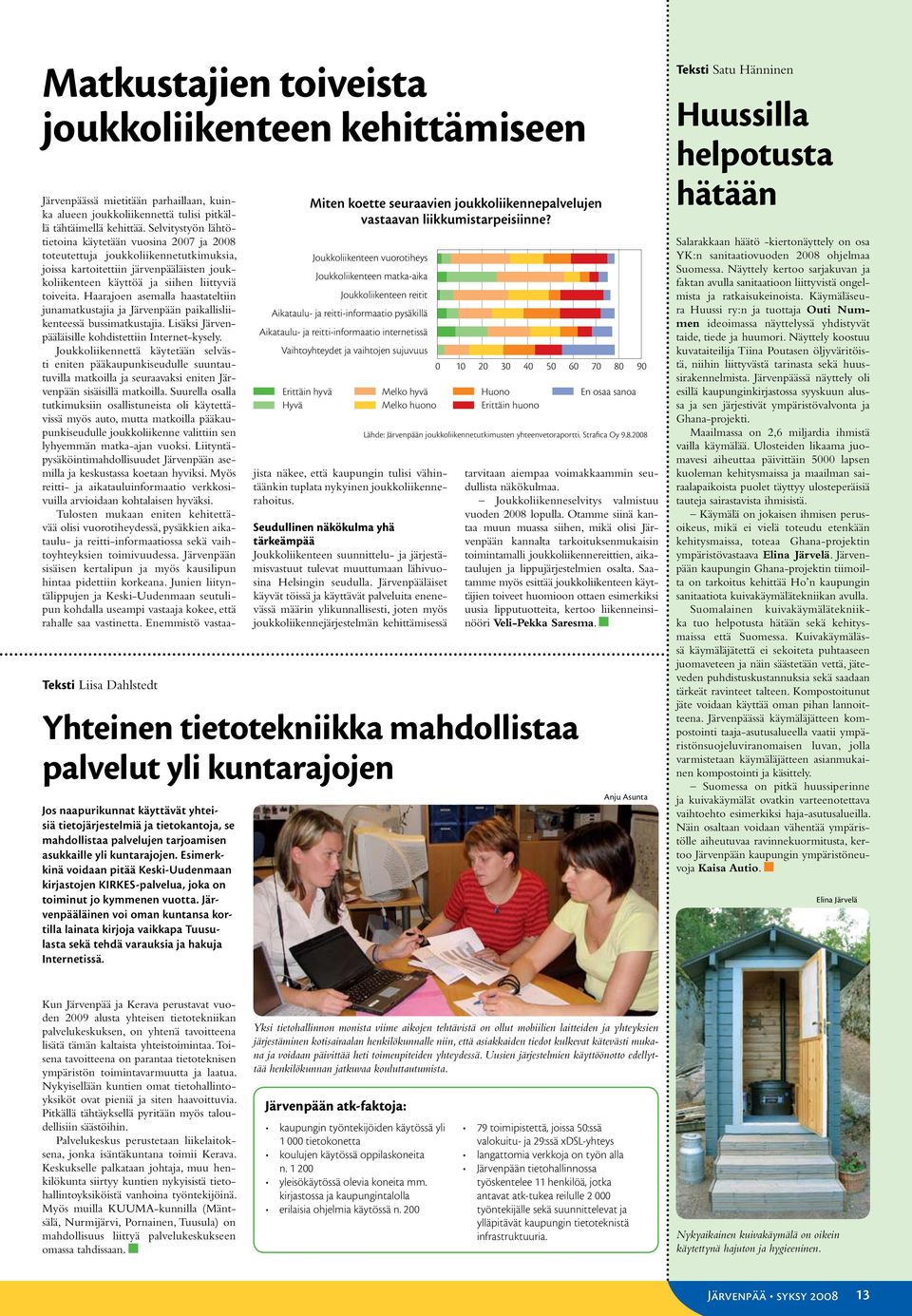 Haarajoen asemalla haastateltiin junamatkustajia ja Järvenpään paikallisliikenteessä bussimatkustajia. Lisäksi Järvenpääläisille kohdistettiin Internet-kysely.