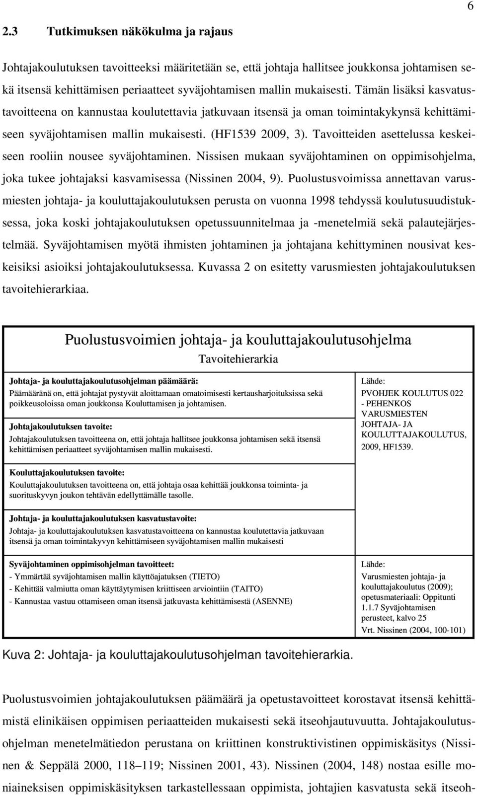 Tavoitteiden asettelussa keskeiseen rooliin nousee syväjohtaminen. Nissisen mukaan syväjohtaminen on oppimisohjelma, joka tukee johtajaksi kasvamisessa (Nissinen 2004, 9).