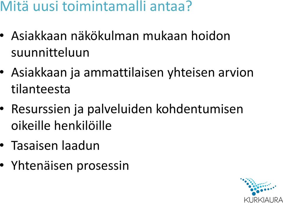 Asiakkaan ja ammattilaisen yhteisen arvion tilanteesta