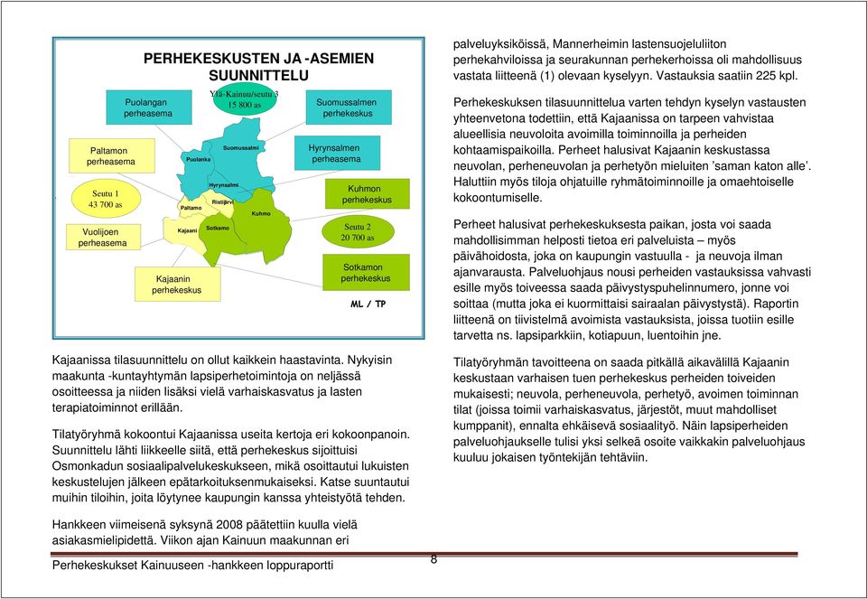 kaikkein haastavinta. Nykyisin maakunta -kuntayhtymän lapsiperhetoimintoja on neljässä osoitteessa ja niiden lisäksi vielä varhaiskasvatus ja lasten terapiatoiminnot erillään.