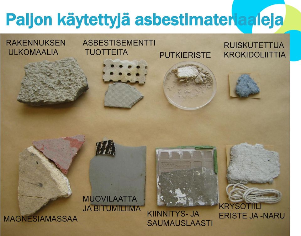 RUISKUTETTUA KROKIDOLIITTIA MAGNESIAMASSAA MUOVILAATTA