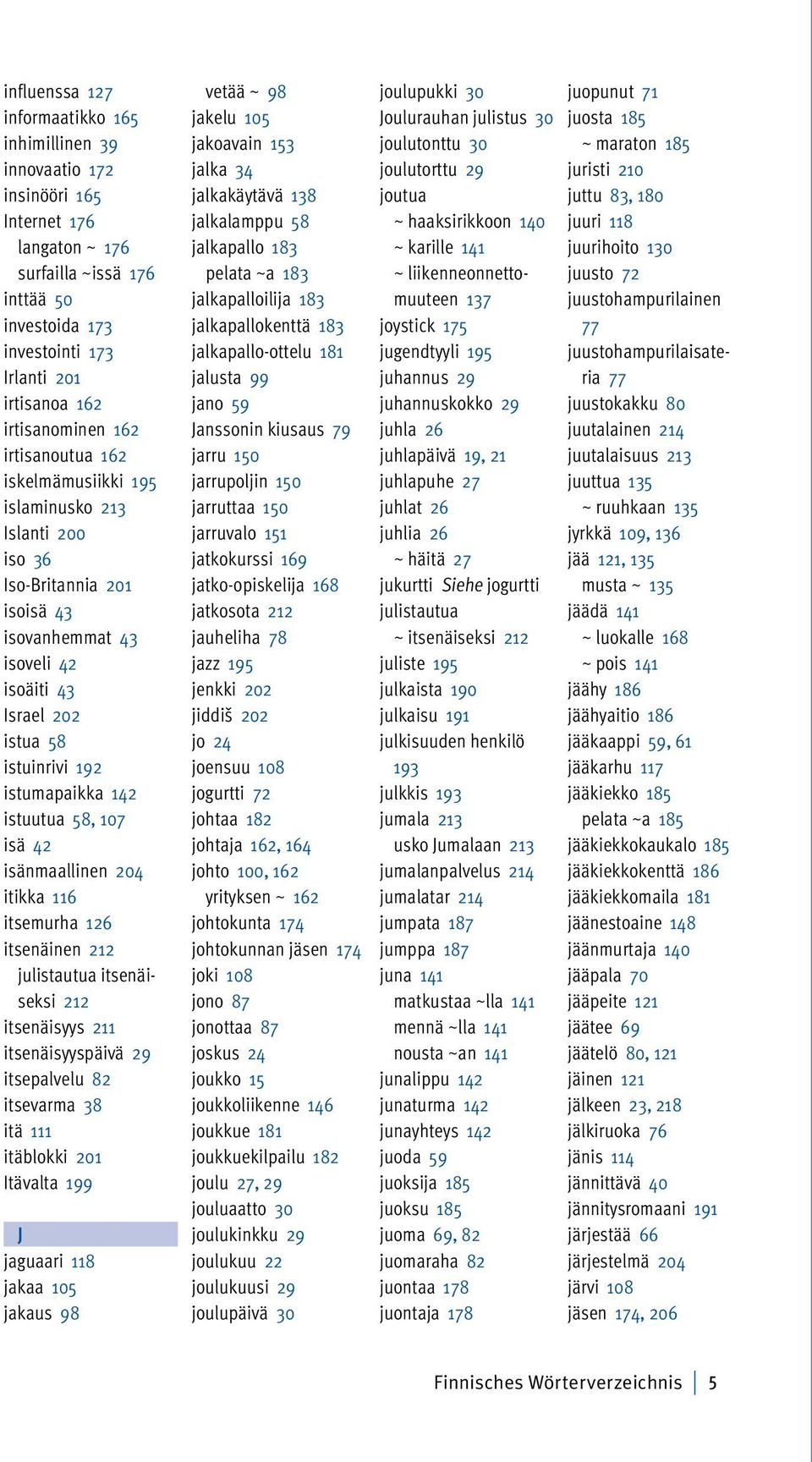 istumapaikka 142 istuutua 58, 107 isä 42 isänmaallinen 204 itikka 116 itsemurha 126 itsenäinen 212 julistautua itsenäiseksi 212 itsenäisyys 211 itsenäisyyspäivä 29 itsepalvelu 82 itsevarma 38 itä 111