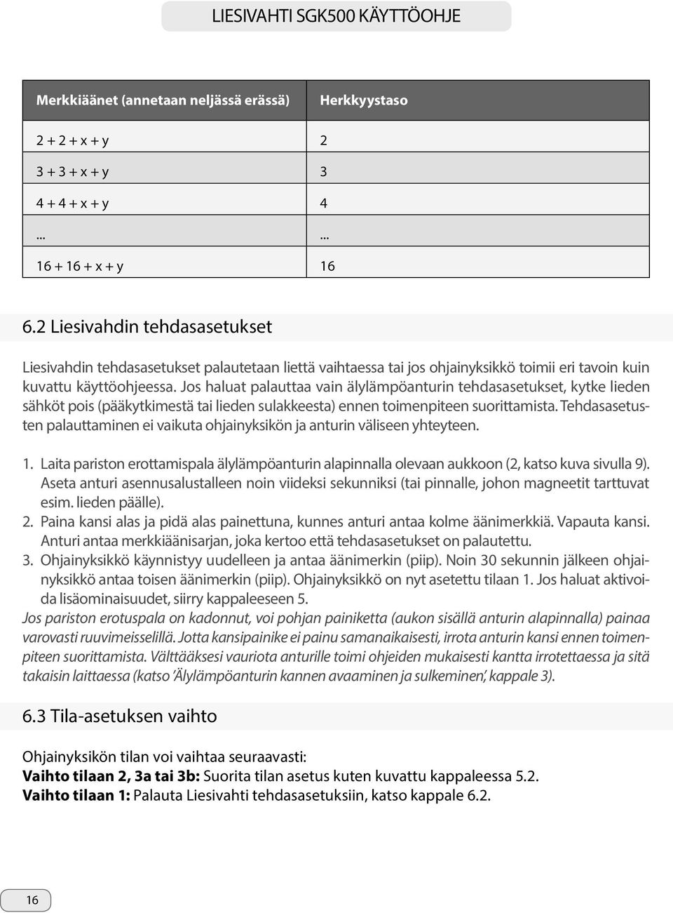 Jos haluat palauttaa vain älylämpöanturin tehdasasetukset, kytke lieden sähköt pois (pääkytkimestä tai lieden sulakkeesta) ennen toimenpiteen suorittamista.