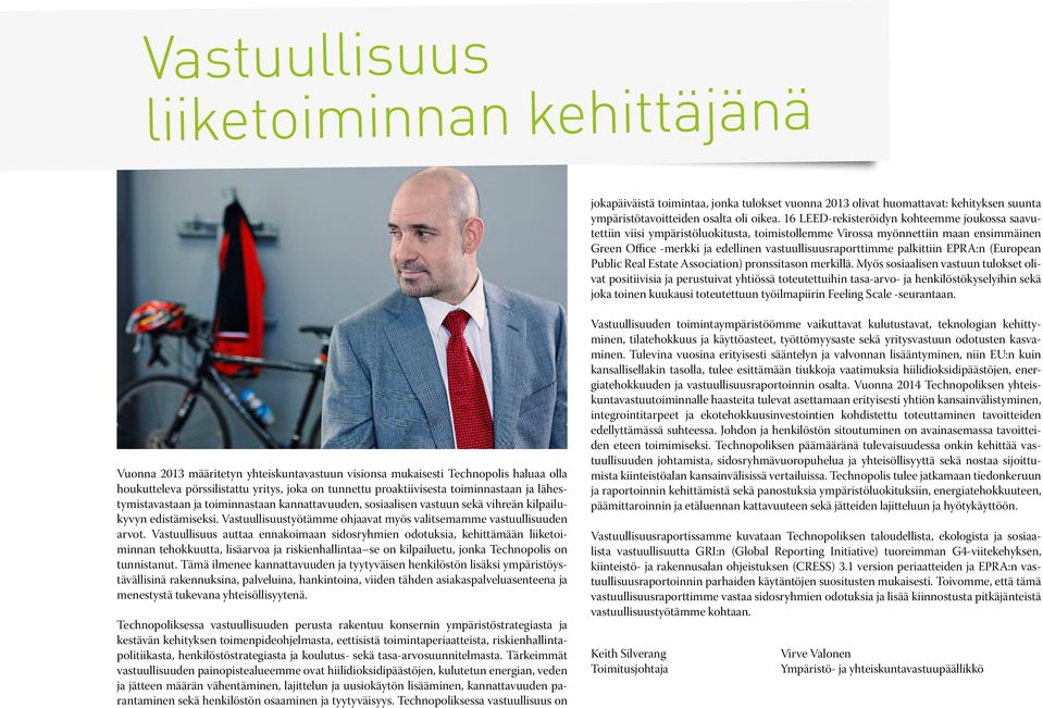 palkittiin EPRA:n (European Public Real Estate Association) pronssitason merkillä.