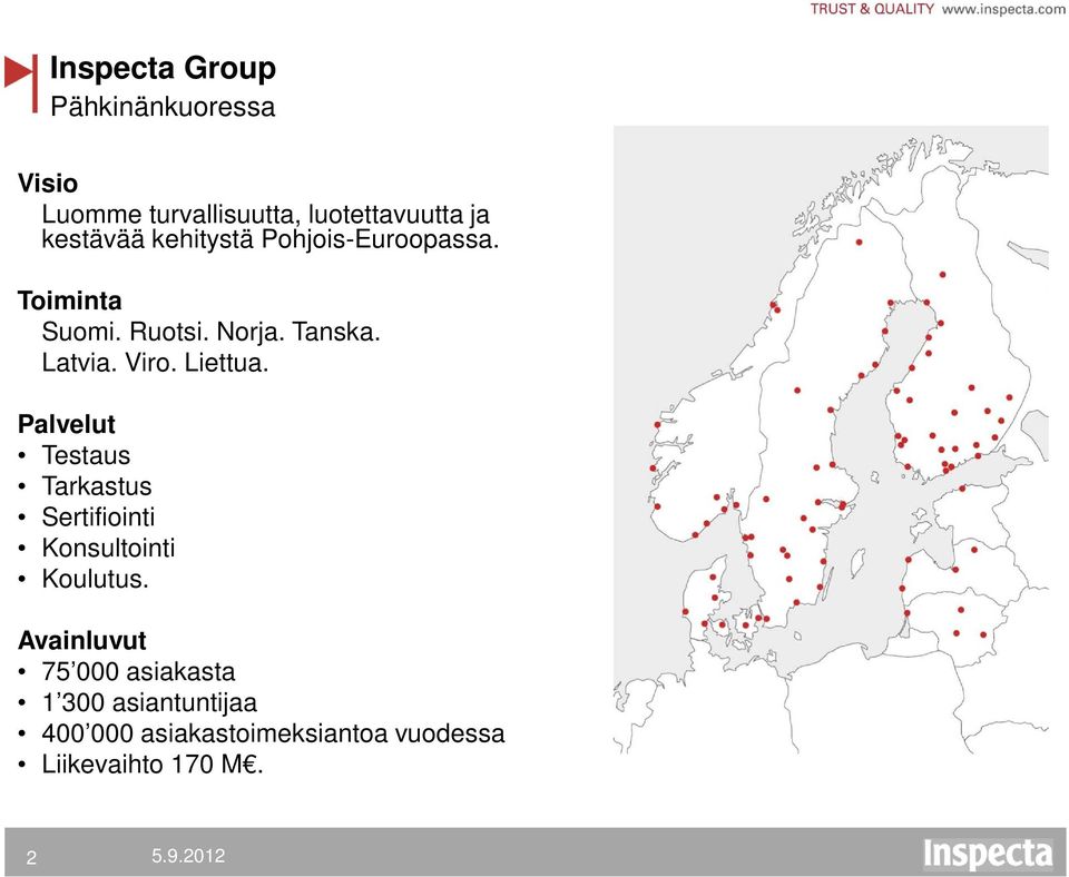 Liettua. Palvelut Testaus Tarkastus Sertifiointi Konsultointi Koulutus.