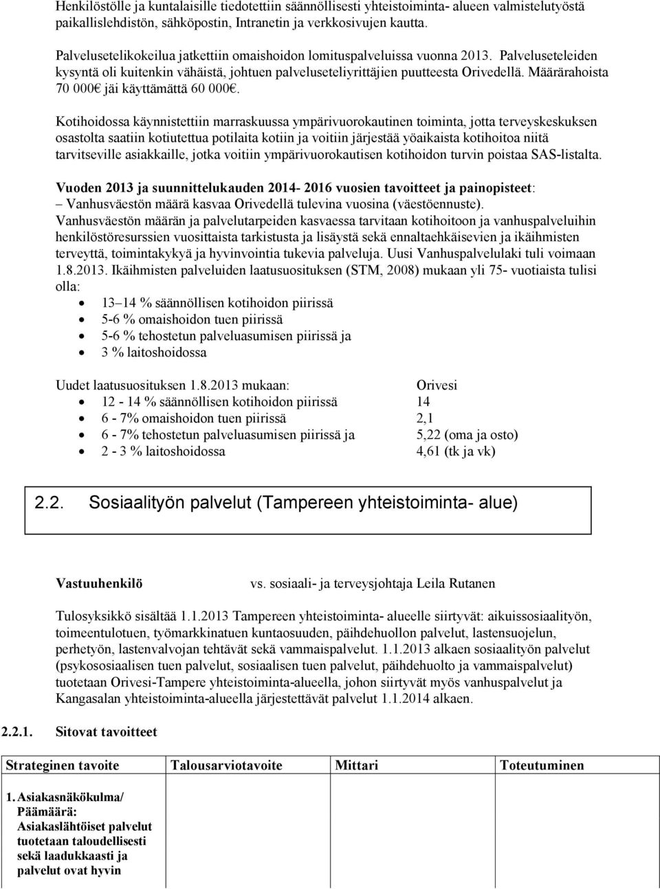 Määrärahoista 70 000 jäi käyttämättä 60 000.