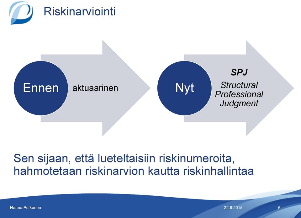 sijaan, että lueteltaisiin riskinumeroita,