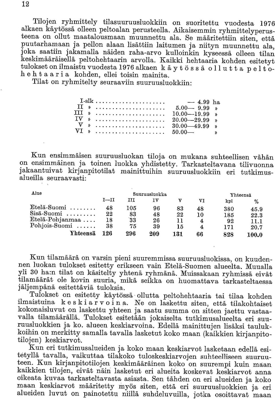 peltohehtaarin arvolla. Kaikki hehtaaria kohden esitetyt tulokset on ilmaistu vuodesta 1976 alkaen käytössä ollutta pelt o- heht a aria kohden, ellei toisin mainita.