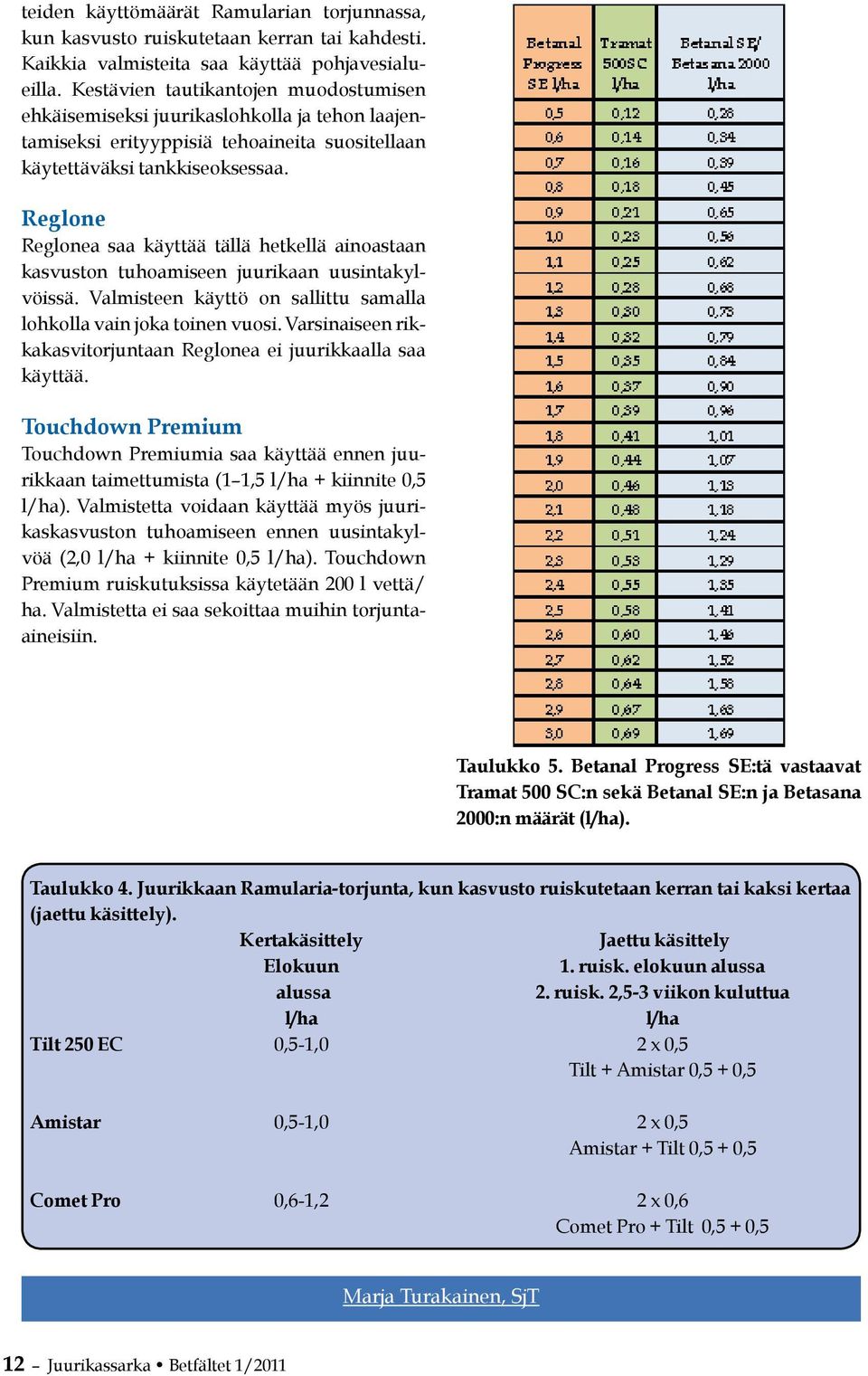 Reglone Reglonea saa käyttää tällä hetkellä ainoastaan kasvuston tuhoamiseen juurikaan uusintakylvöissä. Valmisteen käyttö on sallittu samalla lohkolla vain joka toinen vuosi.
