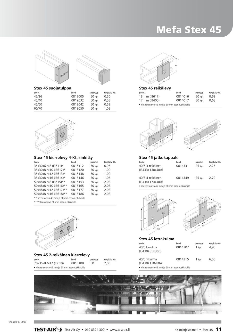 (IB613)* 0816138 50 kpl 1,00 35x30x8 M16 (IB614)* 0816146 50 kpl 1,06 50x48x8 M8 (IB615)** 0816153 50 kpl 2,08 50x48x8 M10 (IB616)** 0816165 50 kpl 2,08 50x48x8 M12 (IB617)** 0816177 50 kpl 2,08