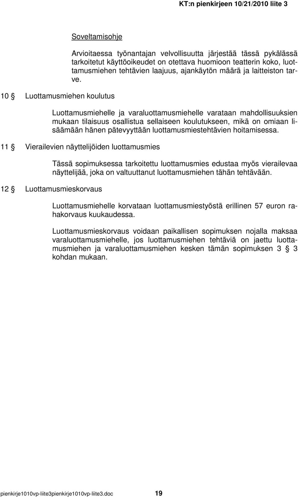 Luottamusmiehelle ja varaluottamusmiehelle varataan mahdollisuuksien mukaan tilaisuus osallistua sellaiseen koulutukseen, mikä on omiaan lisäämään hänen pätevyyttään luottamusmiestehtävien