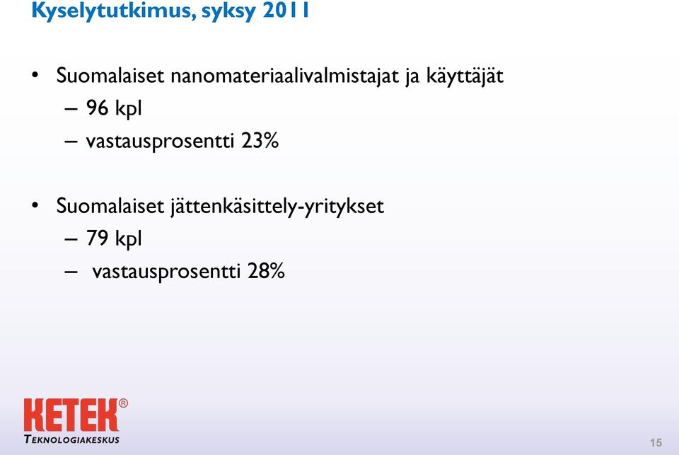 kpl vastausprosentti 23% Suomalaiset