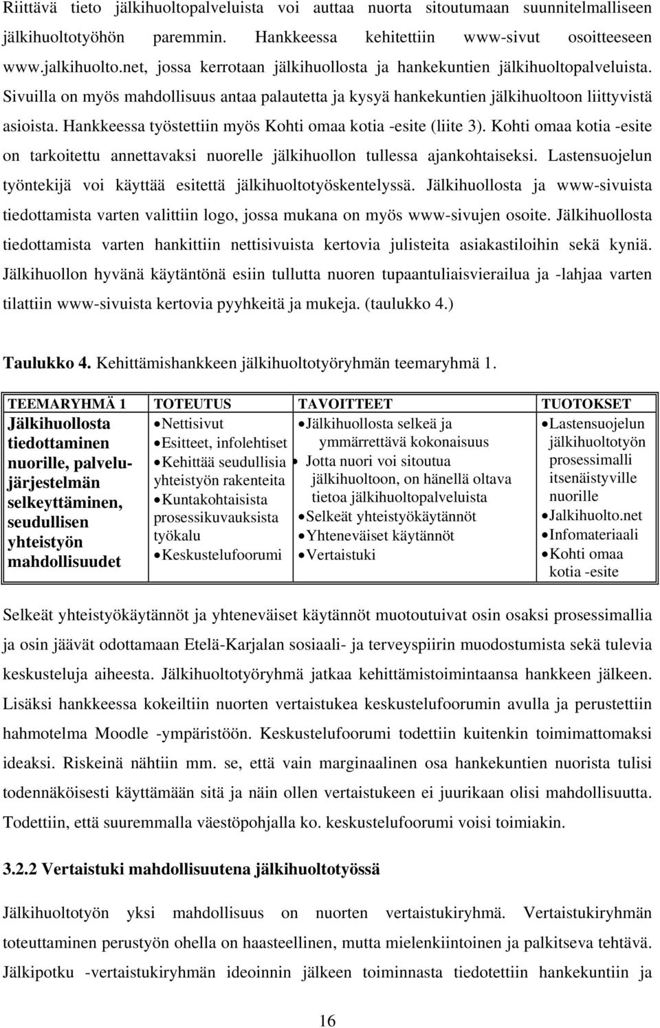 Hankkeessa työstettiin myös Kohti omaa kotia -esite (liite 3). Kohti omaa kotia -esite on tarkoitettu annettavaksi nuorelle jälkihuollon tullessa ajankohtaiseksi.