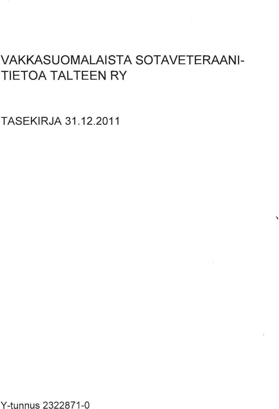 TALTEEN RY TASEKIRJA