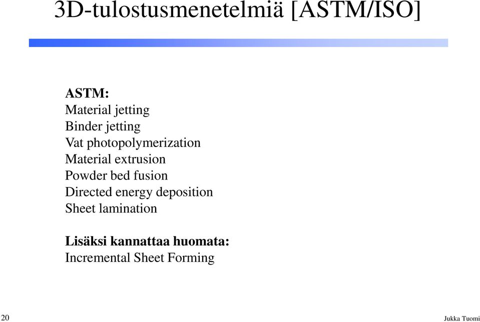 Powder bed fusion Directed energy deposition Sheet