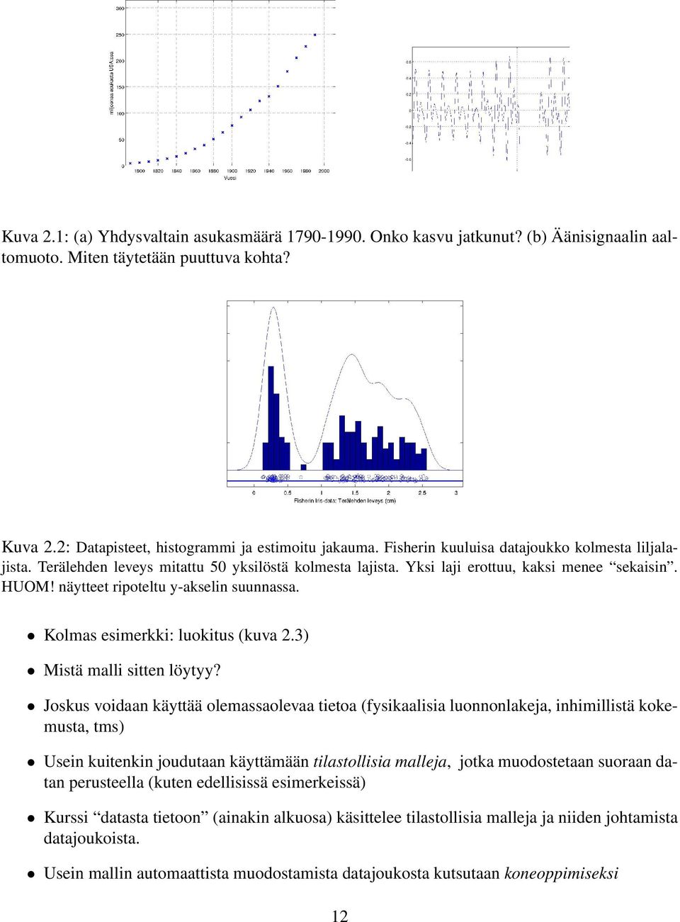 Kolmas esimerkki: luokitus (kuva 2.3) Mistä malli sitten löytyy?